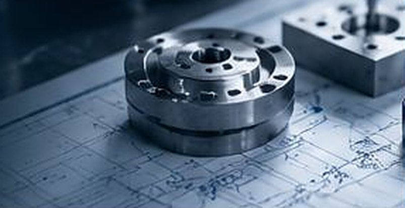 Machined flange on an engineering drawing